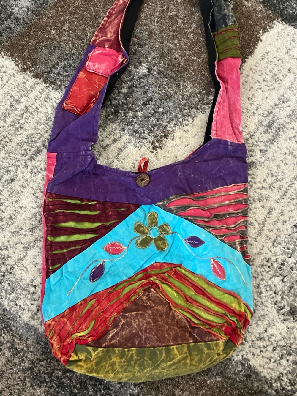 Boho Patchwork Shoulder Bag in Multicolor